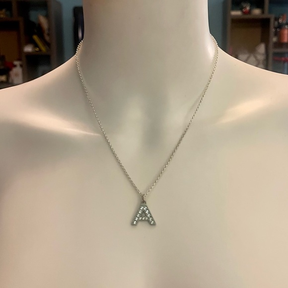 Coach Crystal Initial “A” Pendant .925 Sterling Silver Necklace - Picture 1 of 4